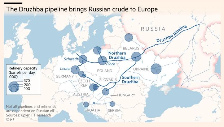 Πολωνία: Εντοπίστηκε διαρροή στον αγωγό πετρελαίου Druzhba-1